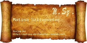 Matisa Szilveszter névjegykártya