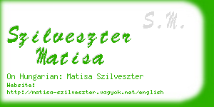 szilveszter matisa business card